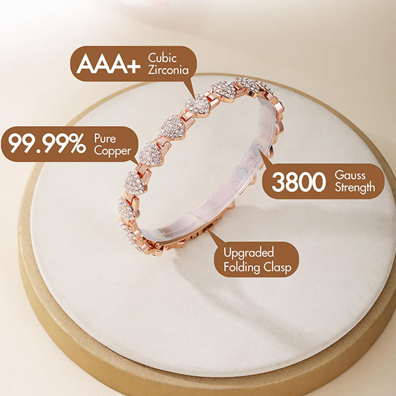 📢📢70% off!!! 🎅Sparkling heart-shaped magnetic copper bracelets for women