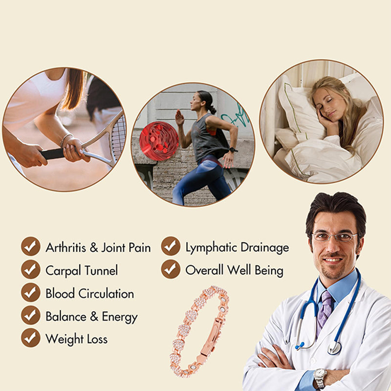 📢📢70% off!!! 🎅Sparkling heart-shaped magnetic copper bracelets for women