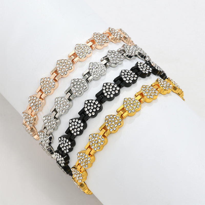 📢📢70% off!!! 🎅Sparkling heart-shaped magnetic copper bracelets for women