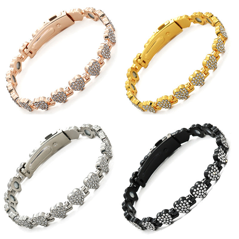 📢📢70% off!!! 🎅Sparkling heart-shaped magnetic copper bracelets for women