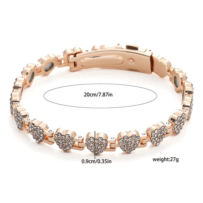 📢📢70% off!!! 🎅Sparkling heart-shaped magnetic copper bracelets for women