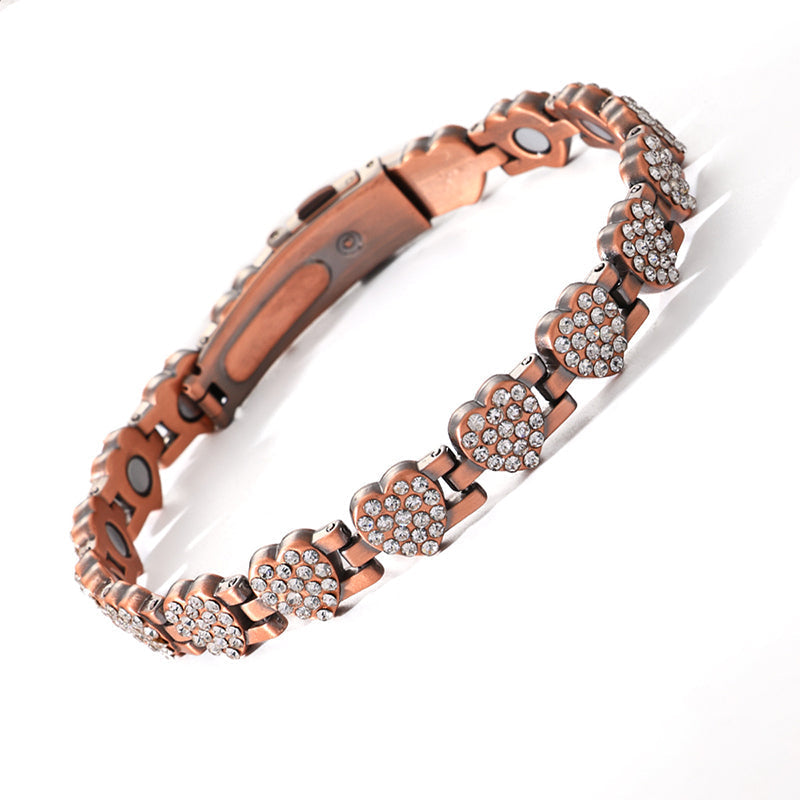 📢📢70% off!!! 🎅Sparkling heart-shaped magnetic copper bracelets for women