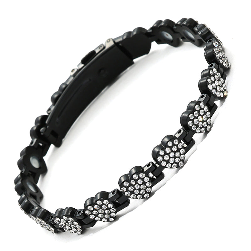 📢📢70% off!!! 🎅Sparkling heart-shaped magnetic copper bracelets for women